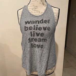 “wander believe live dream love” tank top